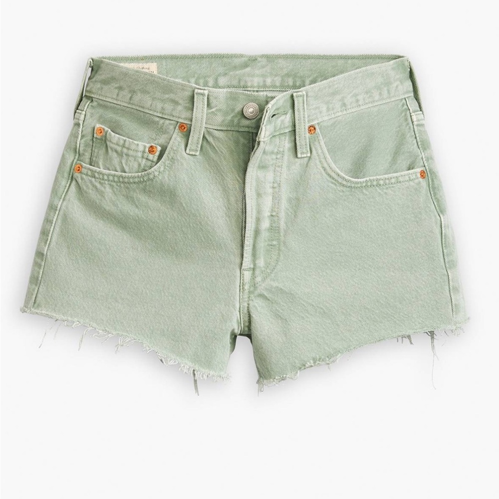 Levi's 501 Light Green Jean Shorts